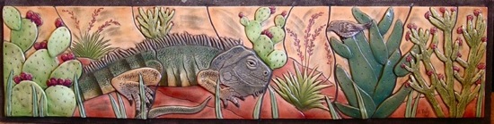 Iguana Tile Mural